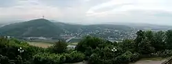 View over Porta Westfalica to the Weser hills