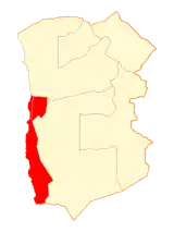 Location in Tarapacá Region