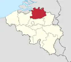 Location of Antwerp