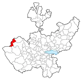 Location within the state of Jalisco