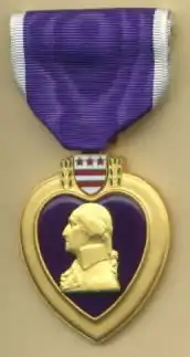 Purple Heart for being wounded (or killed) in any action against an enemy of the United States