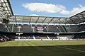 Inside the arena North stand