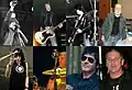 Ramones members. Top:  Joey Ramone, Johnny Ramone, Dee Dee Ramone, Tommy Ramone Bottom:  Marky Ramone, Richie Ramone, Elvis Ramone, C.J. Ramone