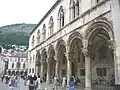 The "Sponza" Palace in Ragusa/Dubrovnik. It is the best example of Venetian-influenced architecture remaining in the city.