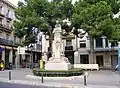 Placa Catalunya with a statue of Joaquin Bartrina