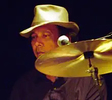 Ricky Fataar behind the drums in 2008