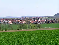 General view of Rödelsee. Schwanberg in the background.