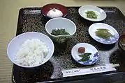 Vegetarian food at Hagurosan Saikan