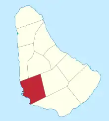 Map of Barbados showing Saint Michael