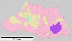 Location of Saitama in Saitama Prefecture