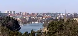 Panorama view of Södertälje from New Salt Lake Bridge (Nya Saltsjöbron)