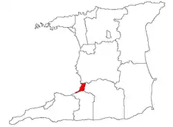 Location on the island of Trinidad