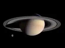 Saturn compared to Earth