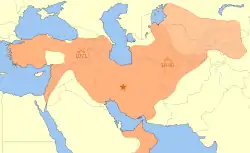 Map of the Seljuk Empire after the death of Sultan  Malik-Shah I (r. 1072–1092)