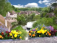 The Armançon from the Joly bridge, Semur-en-Auxois