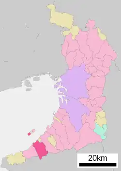 Location of Sennan in Osaka Prefecture