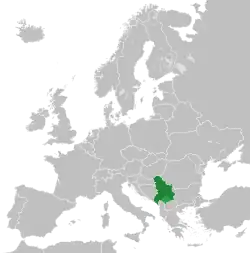 Location of Republic of Serbia and Montenegro