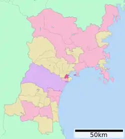 Location of Shiogama in Miyagi Prefecture