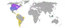 Skunk genera ranges