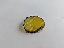 A sliced pickle.