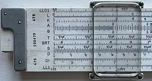 A slide rule designed to calculate 2 x X