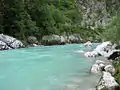 The Soča River begins in the mountains of Slovenia.