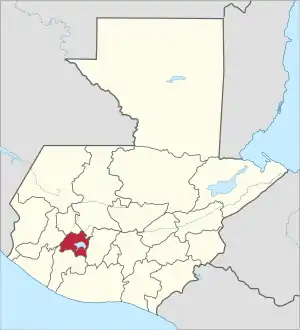 Location of the Sololá Department in Guatemala