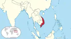 South Vietnam (red) in 1972.