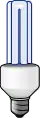 A compact fluorescent light bulb.