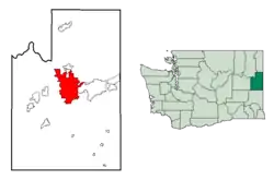 Location of Spokane, Washington