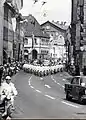 Motorcade for the British monarch, Queen Elizabeth II, in Koblenz, Germany, 1965