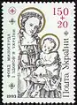 Virgin Mary on a 1993 semi-postal of Ukraine