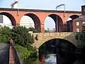 The Stockport railway viaduct over the Mersey