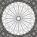 Architectural drawing of the rose window of Strasbourg Cathedral, France