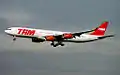 A TAM Airbus A340 at Frankfurt Airport