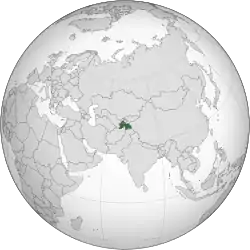 Location of  Tajikistan  (green)