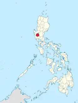 Map of the Philippines with Tarlac highlighted