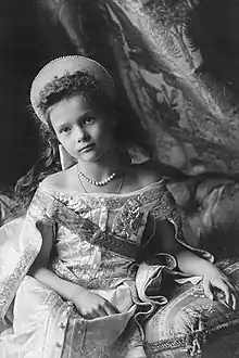 Grand Duchess Tatiana Nikolaevna at her brother's christening, 1904.