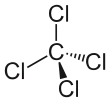 Structural formula of carbon tetrachloride