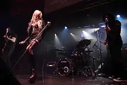 The Pretty Reckless performing at the Warped Tour Kickoff Party at the Key Club in 2010