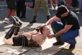 Demostration of bondage: A tied woman