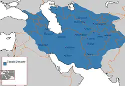 Timurid Empire at its greatest extent