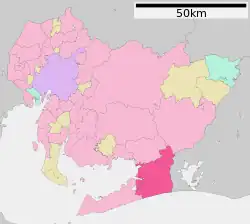 Location of Toyohashi in Aichi Prefecture