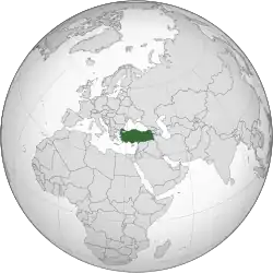 Location of Türkiye