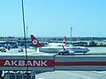 Two Turkish Airlines jets at Atatürk International Airport