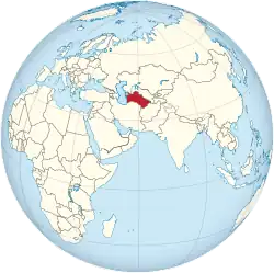 Location of  Turkmenistan  (red)