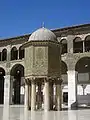 The courtyard of the Mosque with the ancient Treasury (Beit al Mal)