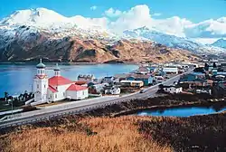 Hilltop view of Unalaska in January 2006