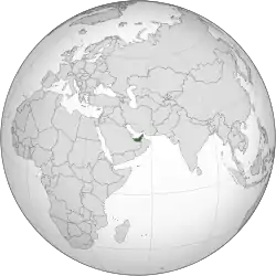 Location of  United Arab Emirates  (green)