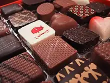 This is an image of Valentine's Day chocolates. They have a variety of patterns.